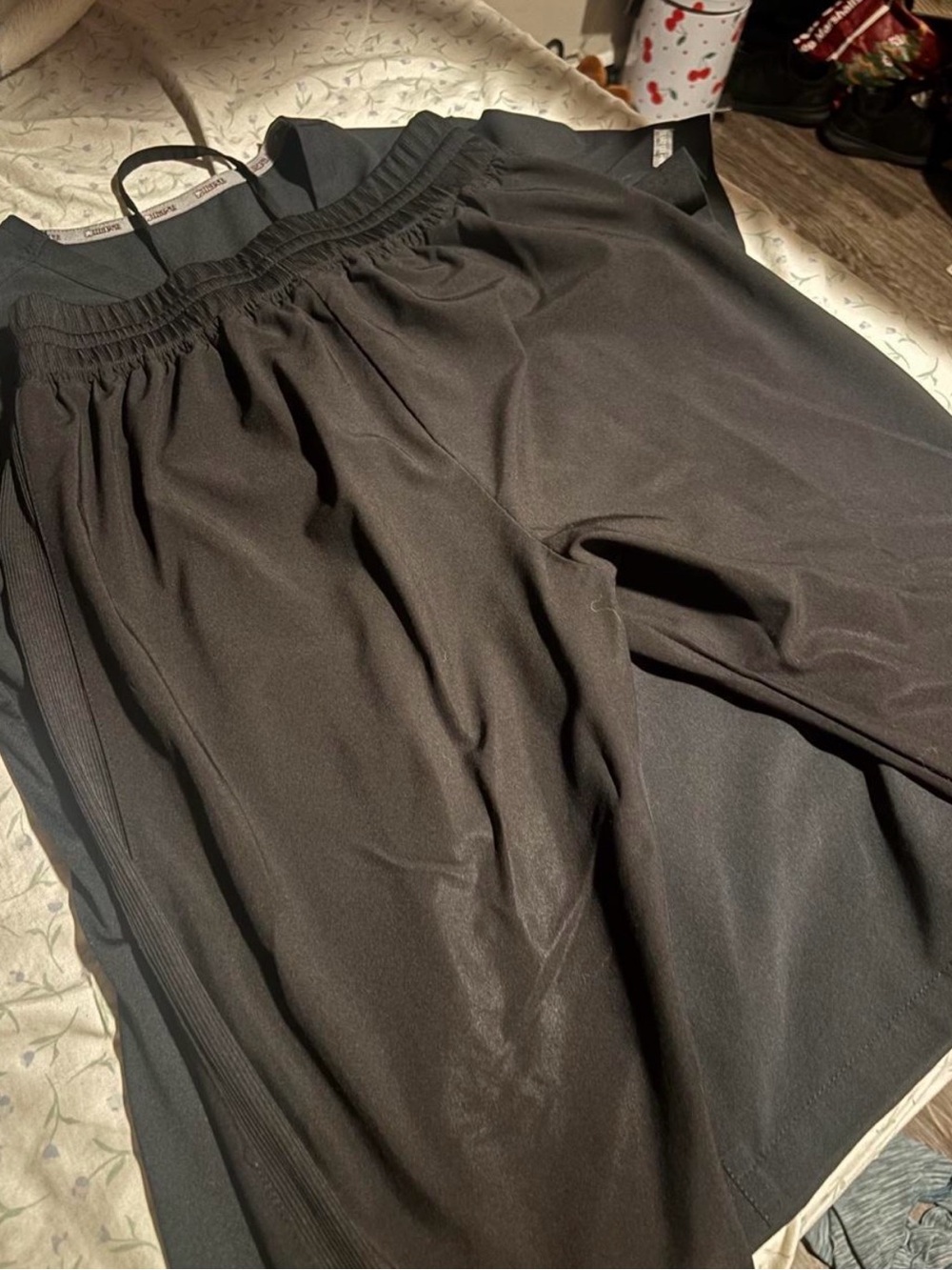 Woman black scrub pants